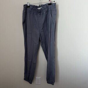 Vanilla Star Steel Blue Linen Joggers L